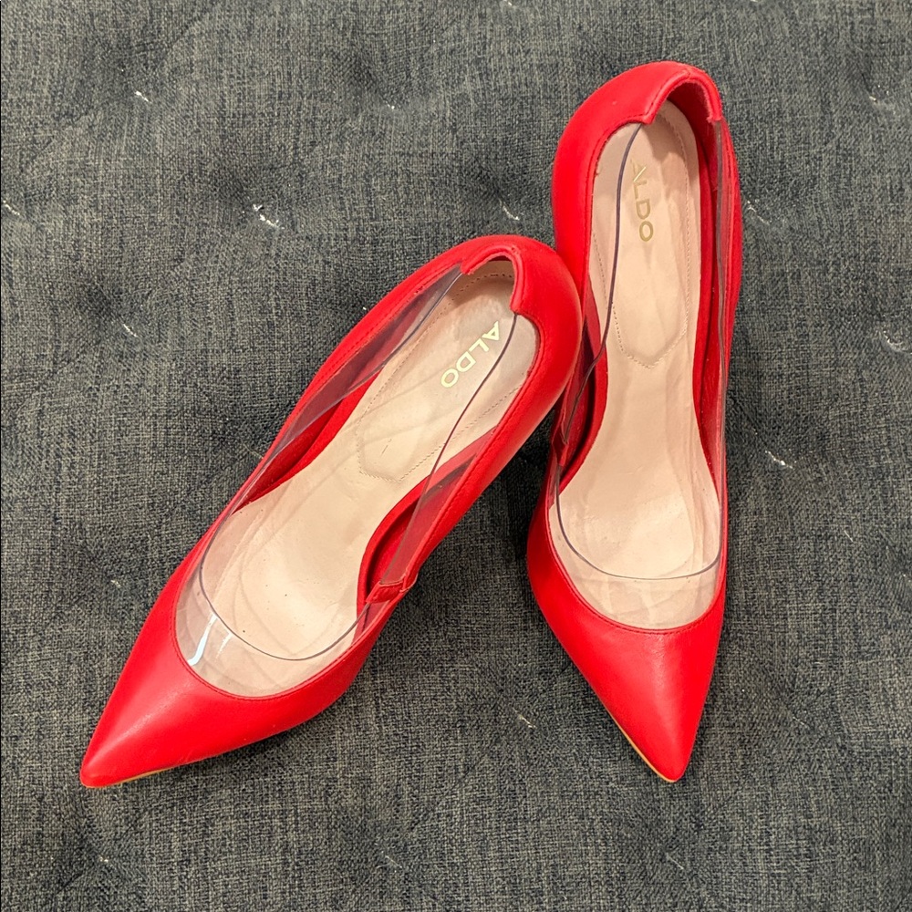 {Aldo} Vibrant Eslinger Red Pointed Heels (NWOT)